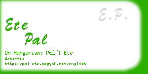 ete pal business card